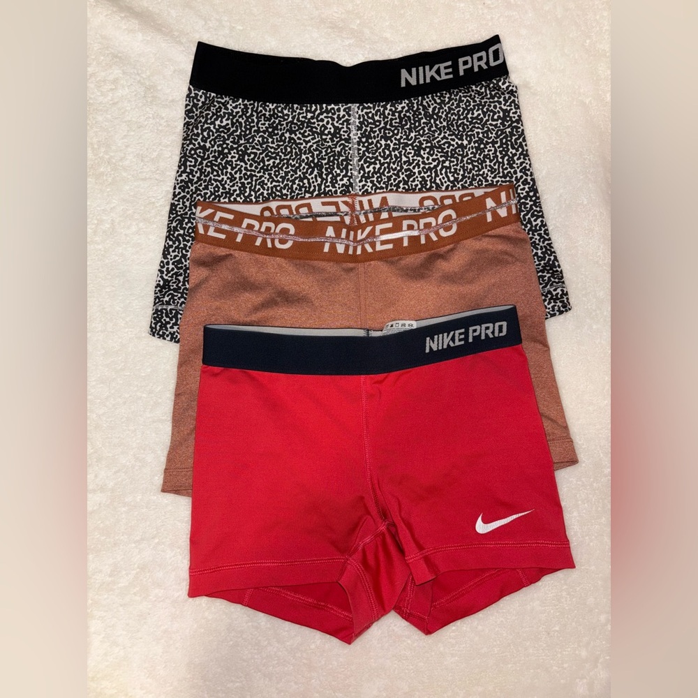 Nike Pro Short Bundle Red, Brown, and Black